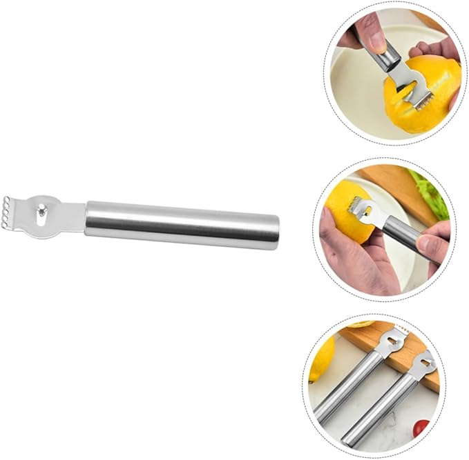 3pcs Stainless Steel Lemon Shaving Scraper Vegetable Peeler Fruit Peeler Grater Lightweight Portable