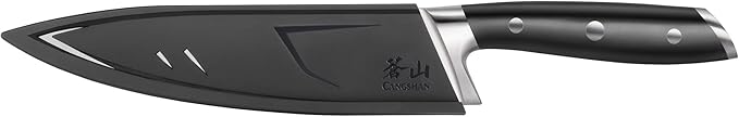 Cangshan ALPS Series 502735 German Steel Forged 8-inch Chef's Knife with Sheath, Black