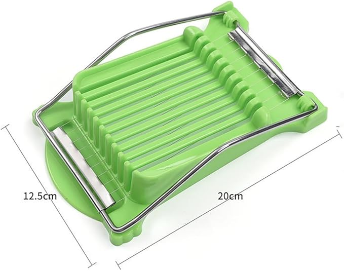 Hoshen Luncheon Meat Slicer, Egg Cutter, Fruit Soft Cheese Slicer, Strengthened Stainless Steel Cutting Line, 10 Slices Evenly Cut，Original Box,Red