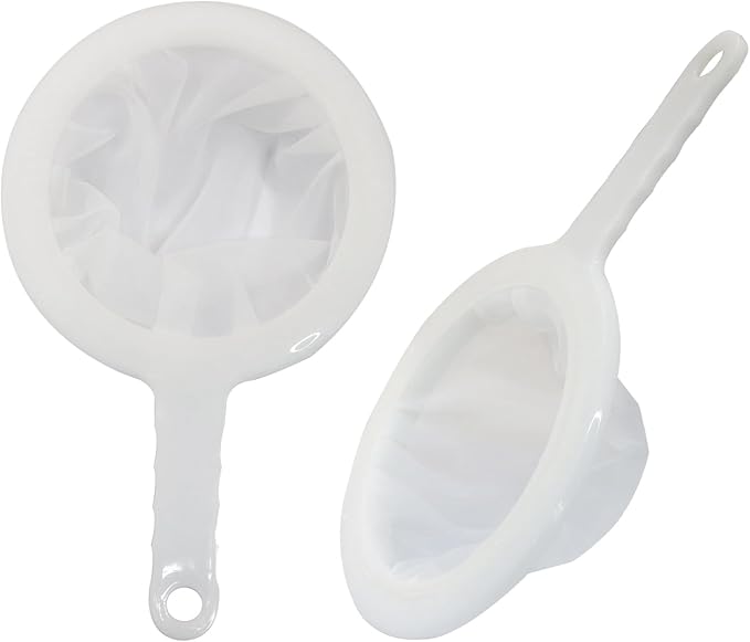 2Pcs Ultra Fine Mesh Strainer, Nylon Food Strainer Yogurt Mesh Sieve Plastic Colander, Mini Brine Shrimp Separation Net for Kitchen(80 Mesh)