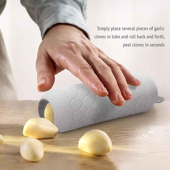 Garlic Peeler Skin Remover Roller Keeper,Easy Quick to Peeled Garlic Cloves with Silicone Tube Roller Garlic Peeling Kitchen Tool