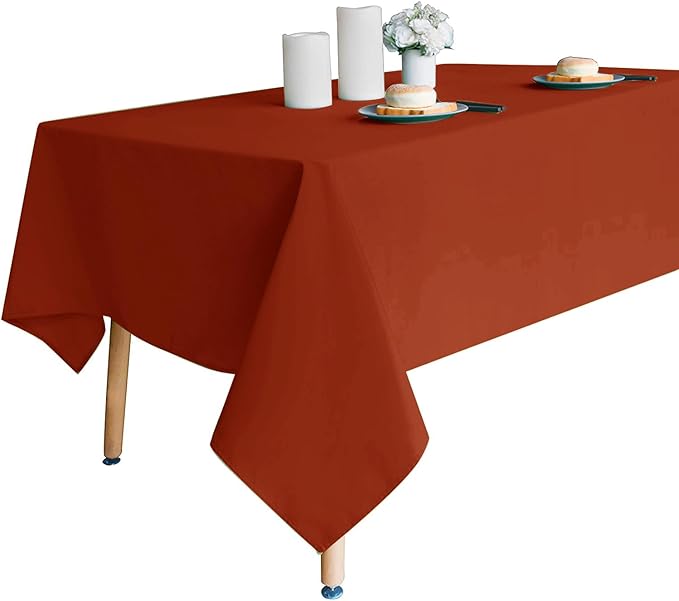 Obstal Rust Rectangle Table Cloth - Heavy Duty Water Resistance Polyester Tablecloth, Decorative Fabric Table Cover for Outdoor and Indoor Use, 60x120 Inch