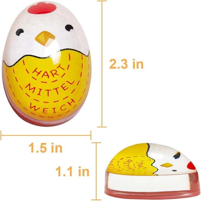 Egg Boiling Timer 2-Pack – Color-Changing in-Water Indicator for Soft, Medium & Hard Eggs
