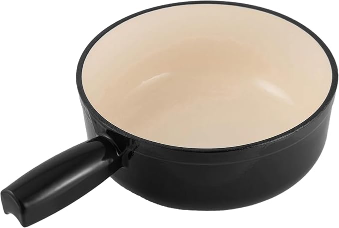 Swissmar Lugano Cast Iron Cheese Fondue Pot Replacement, 2 QT / 2 L – Compatible with Swissmar Lugano Fondue Sets – Ideal for Melting Cheese, Chocolate, & Caramel – Matte Black