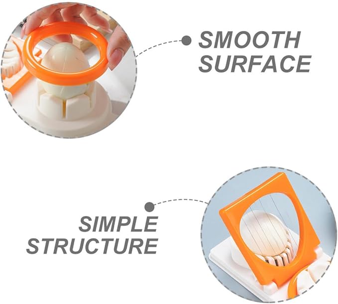 Zerodeko Multipurpose Egg Slicer and Peeler Dual-head Hard Boiled Egg Cutter Bright Orange Food Slicing Tool for Home Use