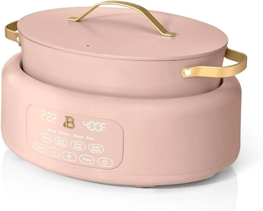 Beautiful 10-in-1 Electric Multi-Cooker, 6-Quart, Digital Display, Non-Stick Pot, One-Touch Control, 10 Cooking Functions (Rose)