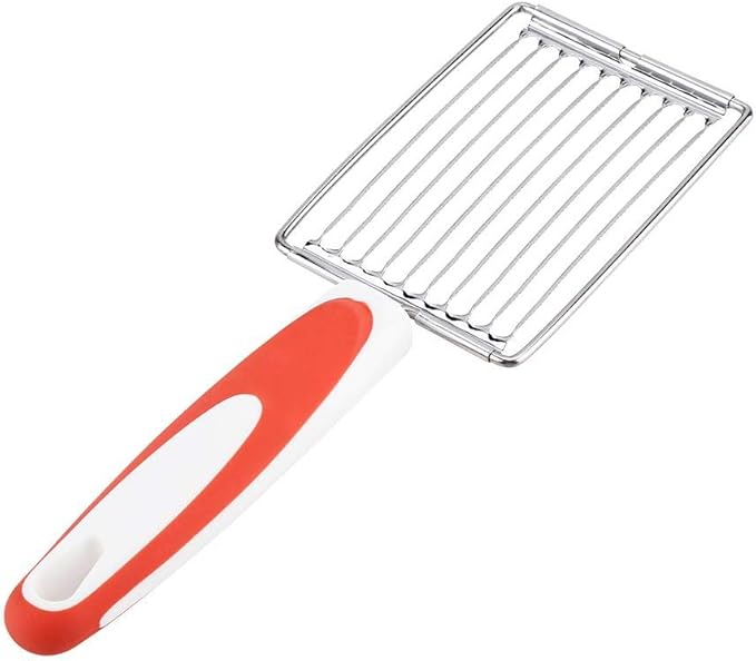 ASHATA Lunch Meat Slicer, Stainless Cutter with Handle for Cheese Potato Egg Ham Fruit Tomato, Quality Stainless Steel 10 Wires for 11, Stainless Steel Fruit Vegetable Slicer