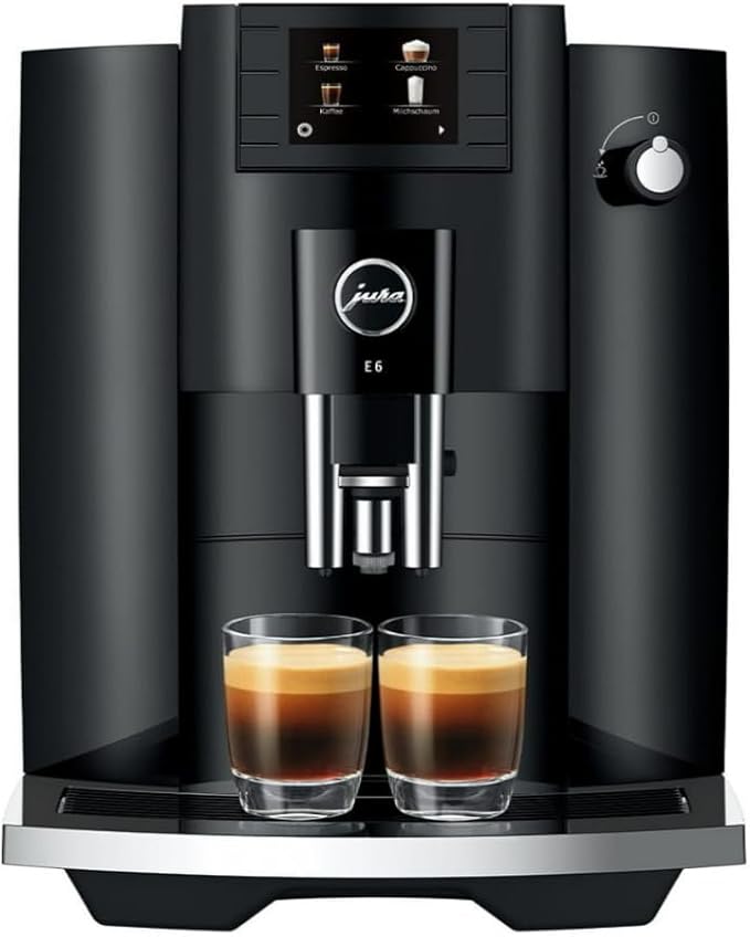 Jura 15622 E6 2.8-Inch Color Display Automatic Espresso Machine with Easy Cappuccino Function, Piano Black (Renewed)