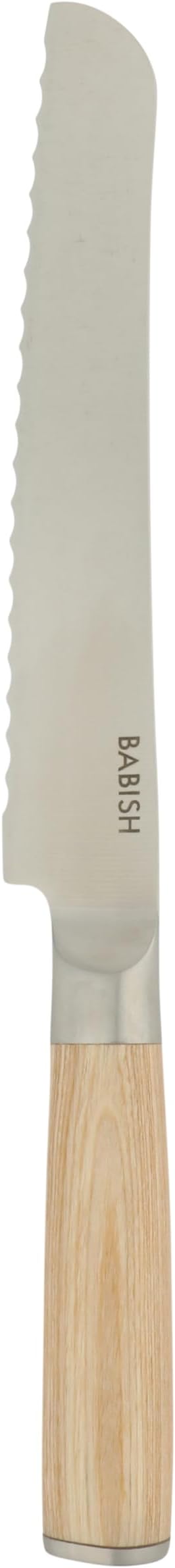 Babish 8-Inch Bread Knife – High-Carbon 1.4116 German Steel Serrated Knife with Light Pakka Wood Handle, Full-Tang Razor Sharp Kitchen Knife for Slicing Bread, Crusting & Artisan Loaves