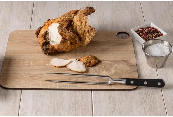 Arcos Forged Carving Fork 7 Inch Nitrum Stainless Steel. 180 mm Blade. Very useful utensil that provides absolute stability for chopping roast meat with a carving knife. Series Riviera. Color Black