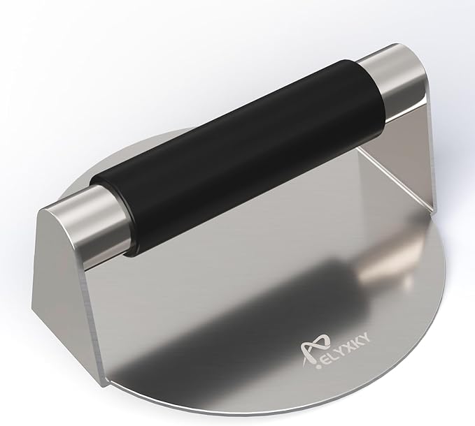 Smash Burger Press, 5.5 Inch 304 Stainless Steel Patty Maker with Handle - Dishwasher Safe for Easy Cleaning, for Smash Burgers, Sausage & Homemade Patties