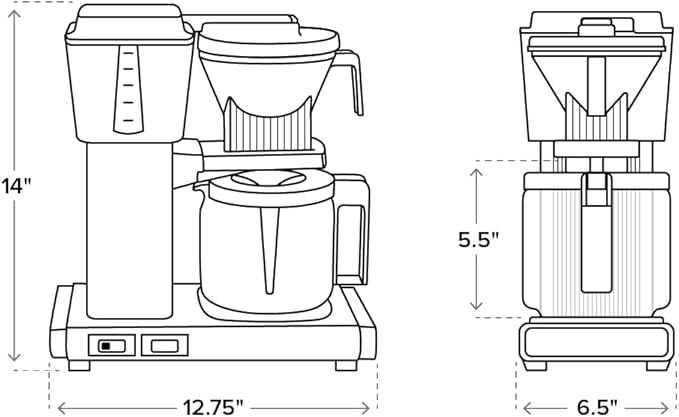 Technivorm Moccamaster 53937 KBGV 10-Cup Coffee Maker Black, 40 Ounce, 1.25l