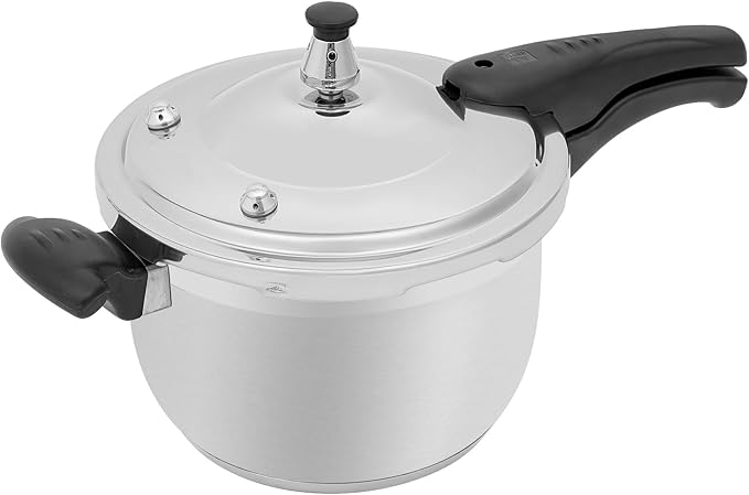 Bokknppo Stainless Steel Pressure Cooker Large Capacity 60Kpa Pressure Pot Explosion-proof Compound Bottom Pressure Canner with Pressure Limiting Valve for Gas Stove Induction Cooker (4L/1.06gal)