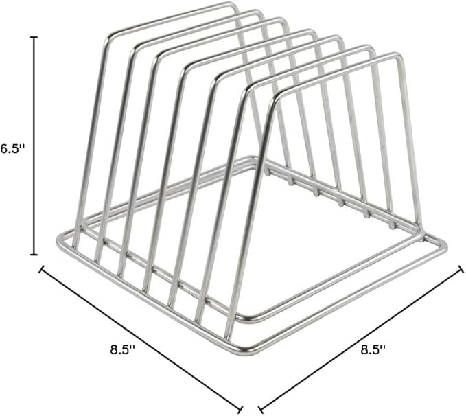 Thirteen Chefs Stainless Steel Cutting Board Rack - Holds 6 Boards up to 3/4" Wide - NSF Approved for Commercial Kitchens