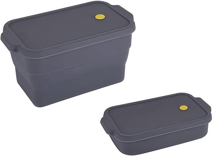 Silicone Loaf Pan with Lid, Foldable Baking Pan Non- Bread Tray for Meatloaf and Pound Cake, Oven-Safe Flexible Baking, For Easy Release Grey Loaf Pan