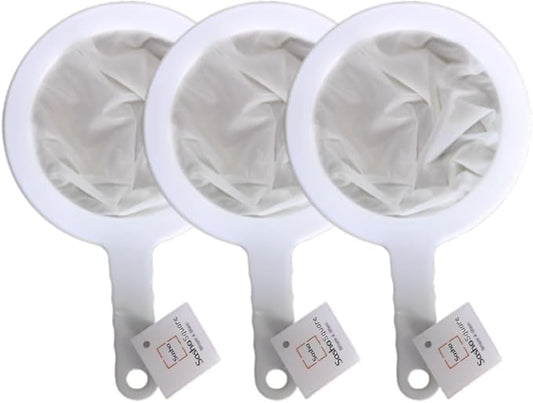 Kitchen Ultra-Fine Nylon Mesh Strainer Plastic Sieve Fine Mesh Filter Spoon For Soy Milk Coffee Filter Milk Yogurt Juice Kefir Honey coladores de cocina (Set of 3-100 + 200 + 400 Mesh)