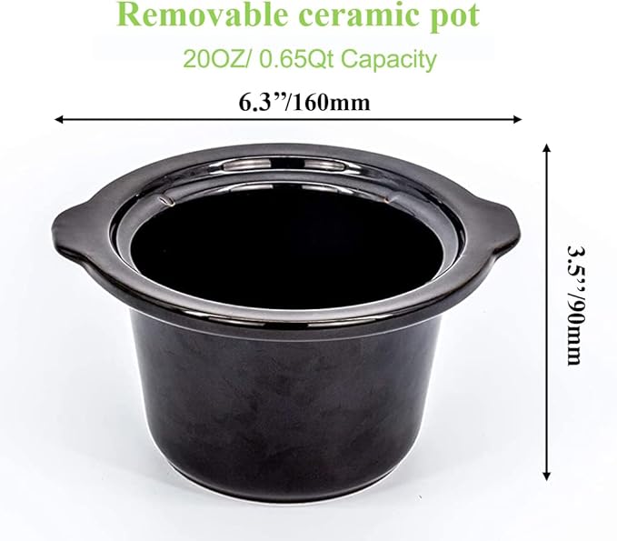 Mini Slow Cooker 0.65qt(20oz) warmer, fondue pot set,chocolate melting pot (stainless steel)… (pink)