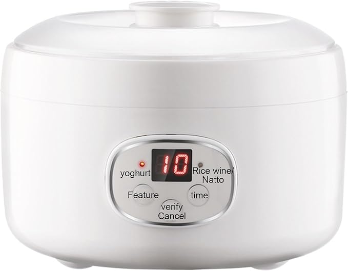 Yogurt Machine, Automatic and Portable, with a Transparent and Visible Glass Inner Container, Real-time Display Screen, Suitable for Making Yogurt, Rice Wine, and Natto