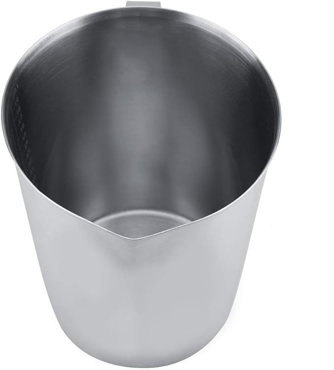 Frothing Cup, 2000ML 64OZ Measuring Cup, 304 Stainless Steel Graduated with Handle,Heavy-Duty Frothing Pitcher, Milk Frothing Pitcher Milk Frother Cup with Marking with Handle for Espresso Machines