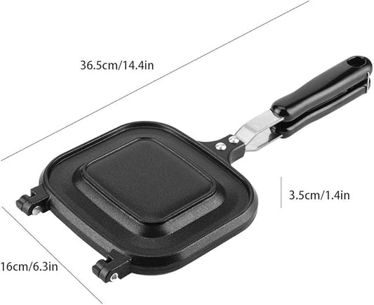 Double Sided Hot Sandwich Maker,Nonstick Sandwich Toaster Breakfast Maker,Multifunction Fry Pan,Stovetop Camping Sandwich Flip Pan