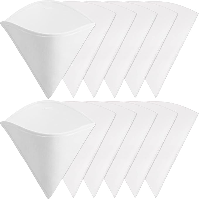 12 Pieces Maple Syrup Filter Set Maple Syrup Reusable Synthetic and Pre Filters Cone for Sap Collection Non Woven Cooking Oil Grease Strainer for Hotels Restaurants Cafe Food Trucks Kitchens