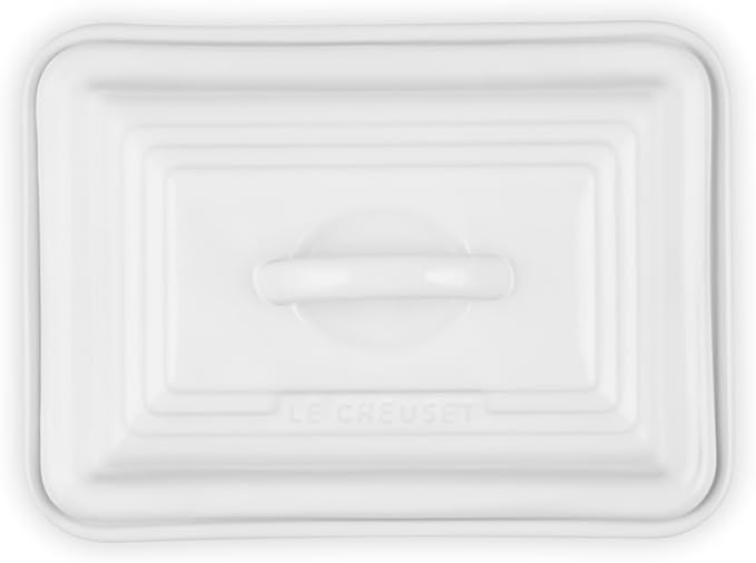 Le Creuset Stoneware European Butter Dish, White