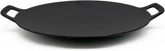 Brightalk 13-Inch Korean BBQ Grill Pan, Cast Iron Griddle for Indoor and Outdoor Stovetop Use