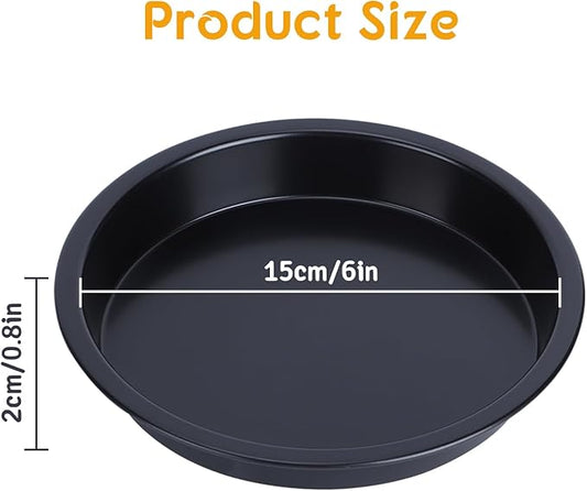 1Pcs 6 Inch Pizza Pan, Carbon Steel Non-Stick Deep Dish Baking Pan for Pizza, Pies, Cakes - Thickened Round Bakeware Sheet for Oven, Kitchen & Restaurant Use(6inch)