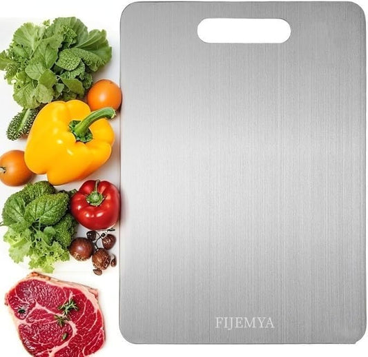 Katuchef Titanium Cutting Board for Kitchen, Pure Katu chef Titanium Cutting Boards, Double Sided Non Toxic Titanware Chopping Board for Cutting Meat Vegetable Fruit,Easy to Clean(L:13.39L*9.06W)