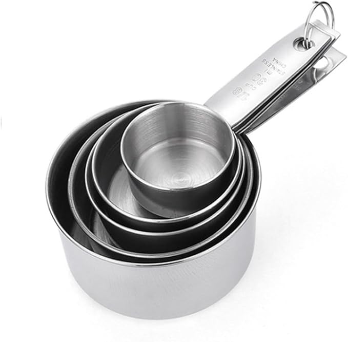 Measuring Cup Set, 5 PCS Stainless Steel Measuring Cup Kitchen Baking Cooking Measuring Cup Weighing Graduated Cup Coffee Measuring Tool for Dry or Liquid Home Restaurant