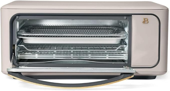 Beautiful by Drew Infrared Air Fry Toaster Oven 1800W with 9-Slice Capacity and Multi-Function Cooking (Porcine Taupe)