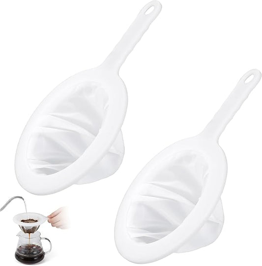 2 Pack Plastic Fine Mesh Strainer, Mesh Strainer with Handle 200&400Mesh Ultra Fine Plastic Sieve Small Kitchen Colander for Juice Yogurt Coffee Honey Milk Matcha