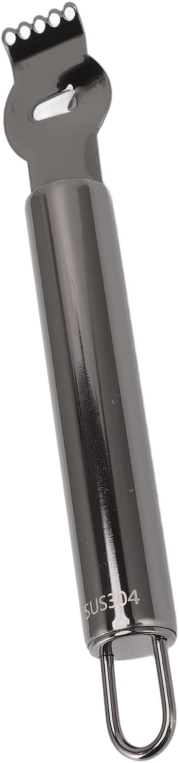 Lemon Zester Grater Stainless Steel Tool for Fruit Peeling Kitchen Easy Grip (Black)