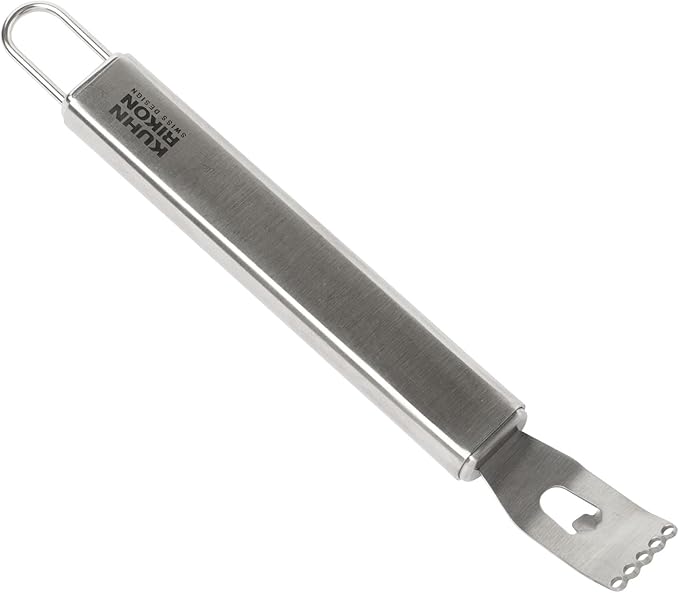 Kuhn Rikon Essential Zester – Ultra-Sharp Stainless Steel Blade for Citrus, Spices & Fine Grating