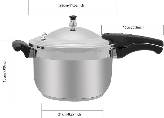 Bokknppo Stainless Steel Pressure Cooker Large Capacity 60Kpa Pressure Pot Explosion-proof Compound Bottom Pressure Canner with Pressure Limiting Valve for Gas Stove Induction Cooker (2.11gal/8L)