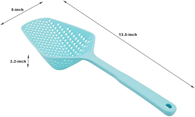 3-Pack Food Scoop Colander Strainer Slotted Spoon with Handle, Plastic Heat-Resistant Large Slotted Strainer and Skimmer for Pasta, Vegetables, Salad (3 Colors)