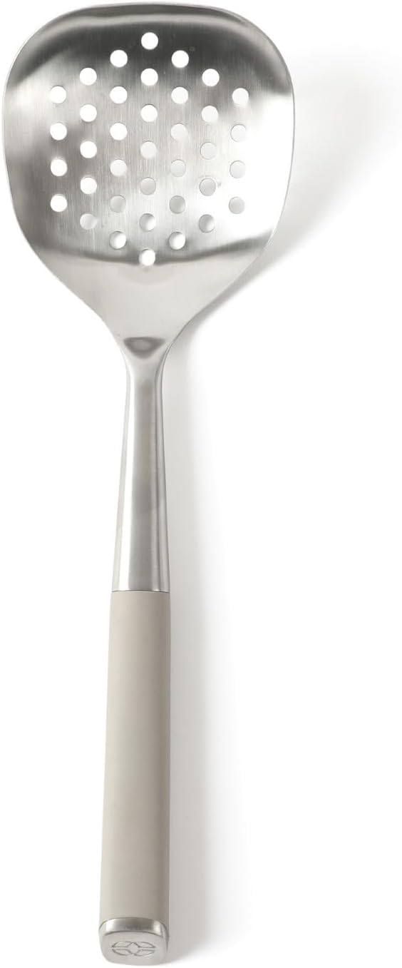 Calphalon Edge Stainless Steel Slotted Spoon/Skimmer - Taupe