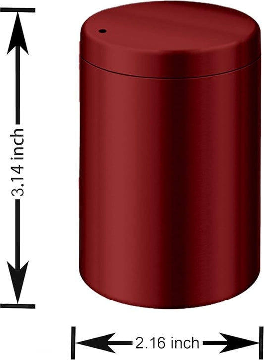 Toothpick Holder, Stainless Steel Metal Wine Red Toothpicks Dispenser, Tooth Picks Lot Container Storage Novelty Box with 500 Pieces Round Bamboo Toothpicks for Teeth and Home Kitchen
