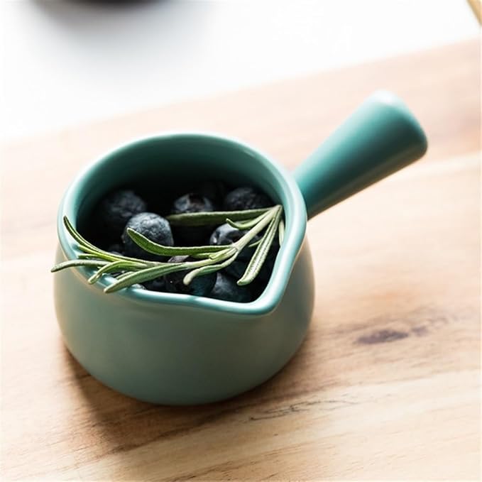 Gravy Boats Small Milk Cup Coffee Utensil With Handle Ceramic Household Sauce Dish Gravy Boat Sauce Jug(Dark green)