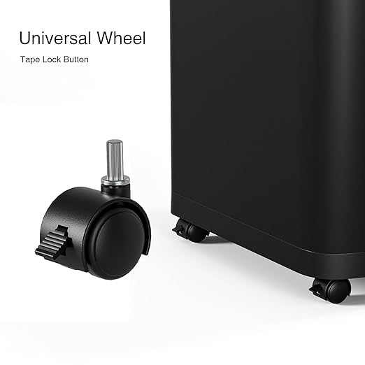 ELLO&ALLO 13 Gallon Touchless Motion Sensor Trash Can, Rectangular Kitchen Waste Bin with Roll Up Lid and Wheels, Matte Black