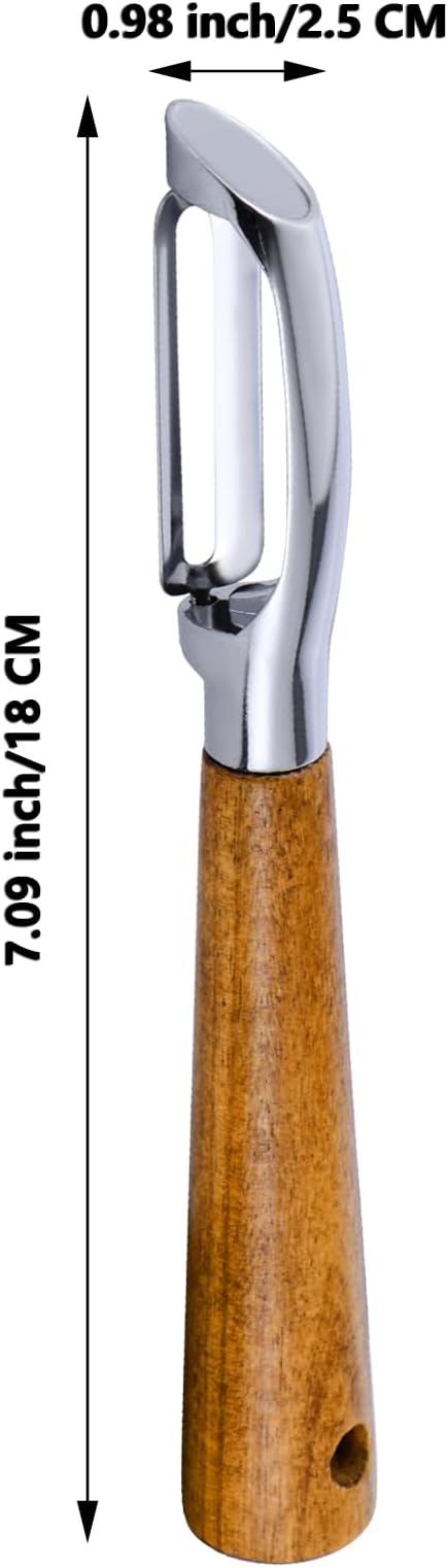 Left Handed Peeler, Kitchen Peeler For Vegetable, Fruit, Potato, Carrot, Apple, Durable Non-Slip Wood Handle and Sharp Stainless Steel Bladesn, Left/Right Hand