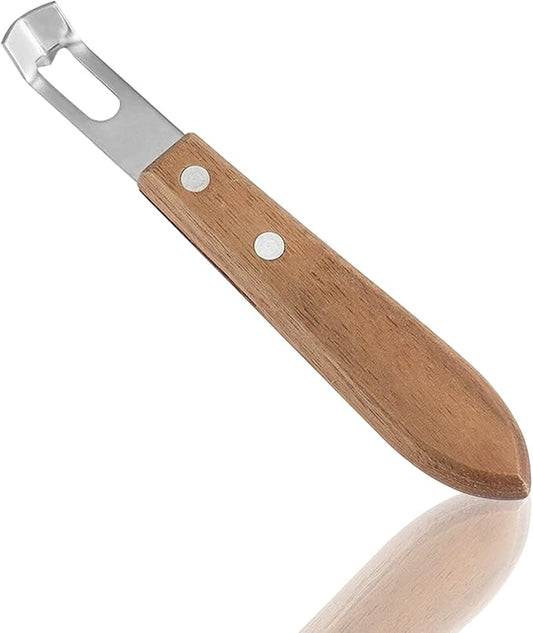 Cocktail Channel Knife with Walnut Wood Handle - Stainless Steel Bar Tool for Garnish, Citrus Zesting, and Peeling