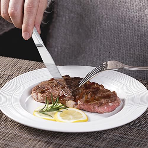 Dinner knife 6 Pieces Stainless Steel Butter Knife Set, Hollow Square Handle, Silver