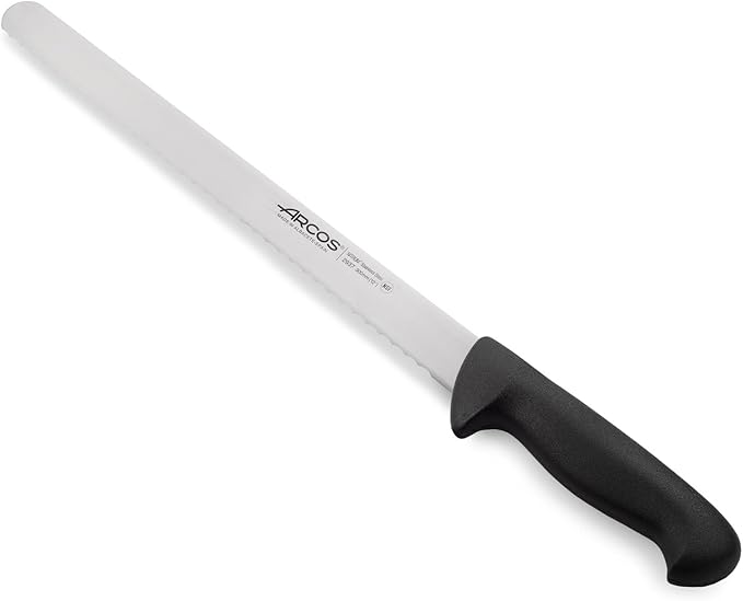 Arcos Pastry Knife/Cake Knife 12 Inch Nitrum Stainless Steel and 300 mm Blade.Ergonomic Polypropylene Handle. Allows easy dividing, cutting and serving of cake bases. Series 2900. Color Black