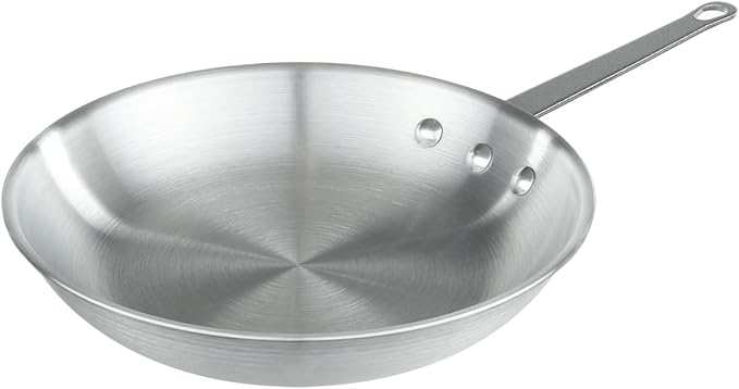 Chef Approved 10" Fry Pan | Fry Sauté Steak Pan Skillet with Firm Grip Rivet Handle for Kitchen Restaurant Diner Buffet | Gas Oven Ceramic Cooktop Compatible | Hand Wash Only, Aluminum, Natural Finish