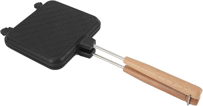 Double Sided Frying Pan, Stovetop Sandwich Maker with Non Stick Coating, Aluminum Flip Pan for Gas and Induction Stoves, Family Breakfast Sandwich Press