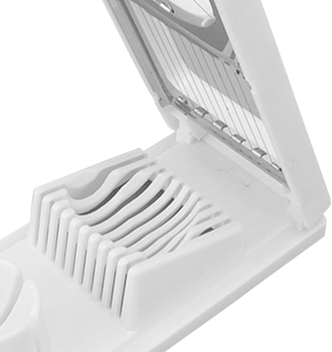 Stainless Steel 2 in 1 Egg Cutter for Convenient and Even Slicing and Cutting - Manual Egg Slicer for Boiled Eggs, Soft Fruits, and Vegetables
