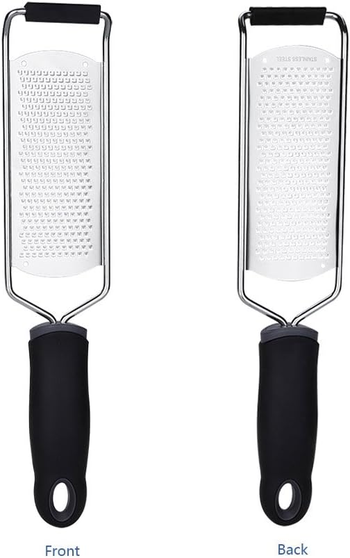 Stainless Steel Lemon Zester Cheese Grater with Comfortable Grip Handle Non Slip Rubber Foot for Chocolate Cheese Fruit Kitchen Tools