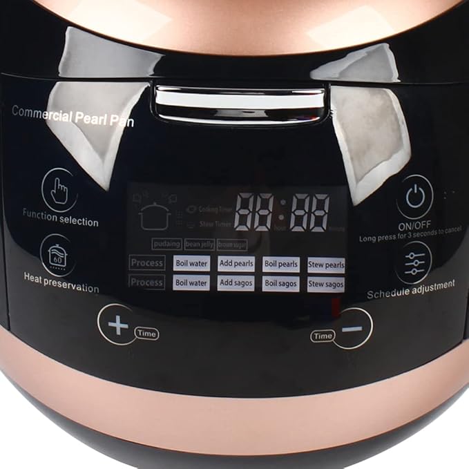 5L Automatic Pearl Pot, Commercial Household Non-Stick Pearl Pot, Professional Pearl Steamer Coffee Pot, 110V 900W Anti-Hot Design, Intelligent Touch Screen Control Panel