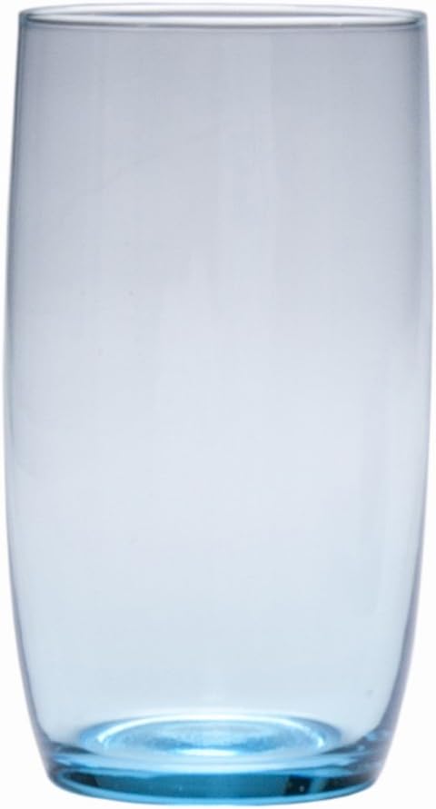 Fortesas Glass Gala Collection Iced Beverage/Cocktail Glass 19 Ounce, Aquamarine Blue, (Set of 6)